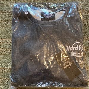 Hard Rock Logo Mens long sleeve pullover fleece sweatshirt Sz large